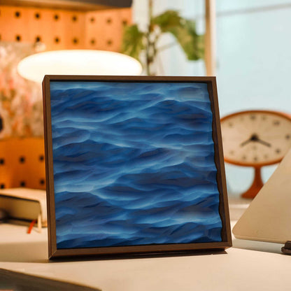 Three-dimensional Sea Solid Wood Blue Sideboard Decorative Painting