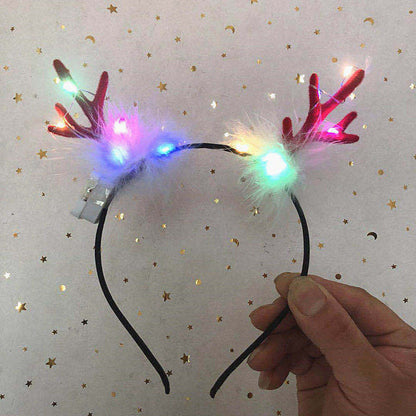 New Luminous Antler Headband Christmas Concert Headgear