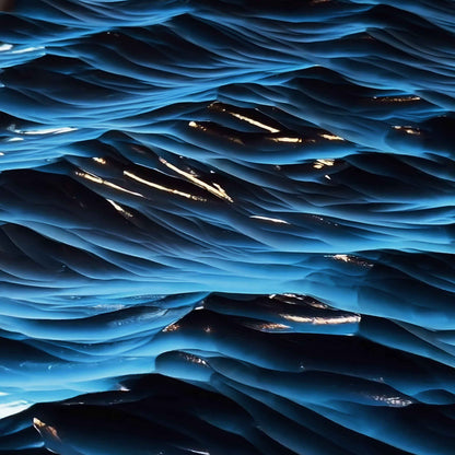 Three-dimensional Sea Solid Wood Blue Sideboard Decorative Painting